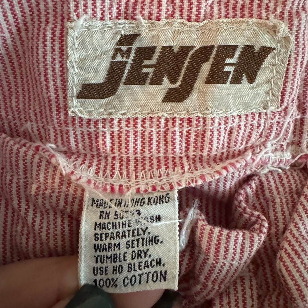 Jensen Vintage 70s Red Stripe Paperbag Waist Wide Leg Pants Small/26 - Picture 2 of 6